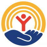 Person and hand logo
